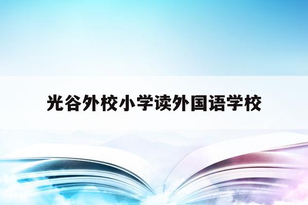 光谷外校小学读外国语学校(武汉光谷外国语小学2020招生)