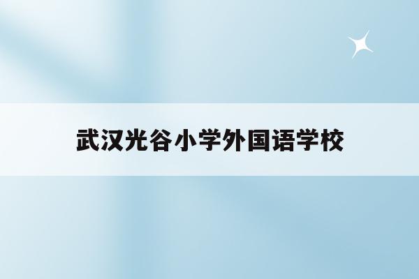 武汉光谷小学外国语学校(武汉光谷外国语小学2020招生)