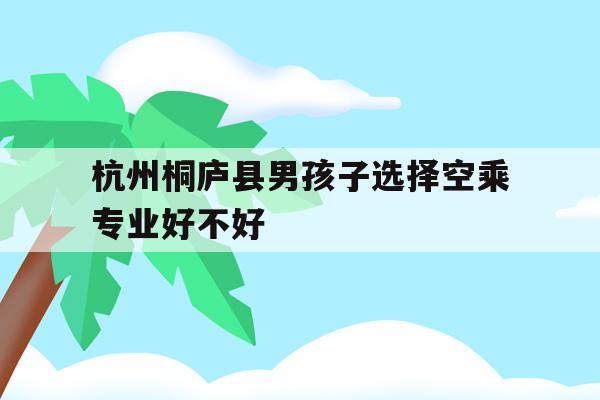 关于杭州桐庐县男孩子选择空乘专业好不好的信息
