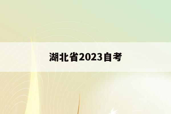 湖北省2023自考(湖北省2023自考本科考試時間)