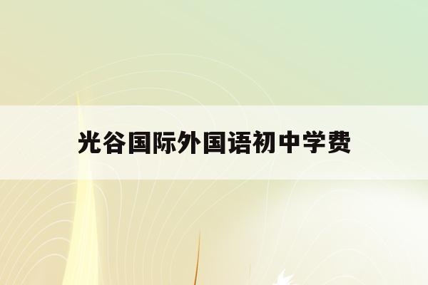 光谷国际外国语初中学费(武汉光谷国际外国语学校初中部)