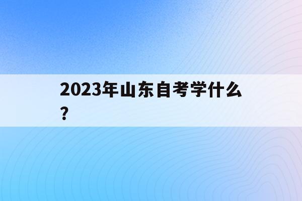 2023年山東自考學什么？(山東自考報名時間2021年下半年)