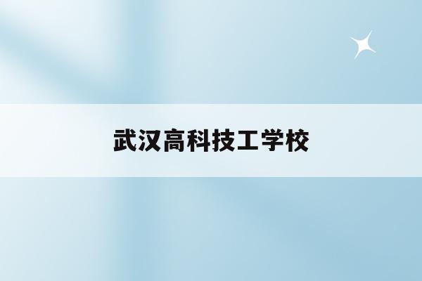 武汉高科技工学校(武汉高科技工学校分数线)