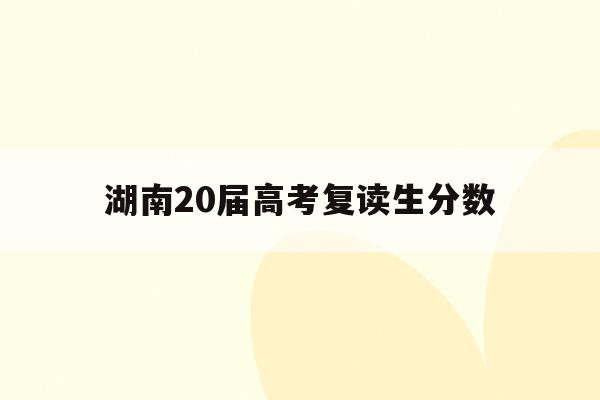 湖南20届高考复读生分数(湖南省2020年高考复读人数)