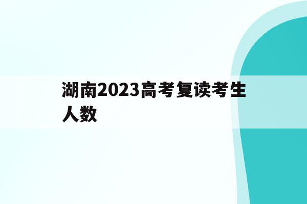 湖南2023高考复读考生人数(湖南2023高考复读考生人数多少)