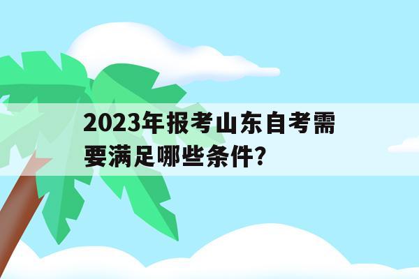 關于2023年報考山東自考需要滿足哪些條件？的信息