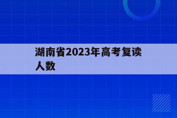 湖南省2023年高考复读人数(湖南省2021年高考复读生人数)