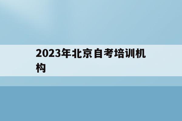 包含2023年北京自考培訓機構的詞條