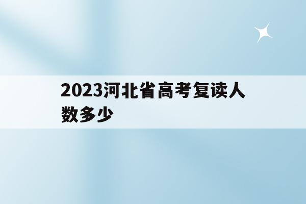 2023河北省高考复读人数多少(2023河北省高考复读人数多少啊)