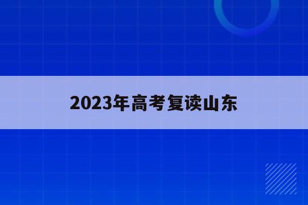 2023年高考复读山东(山东省2022年高考复读)