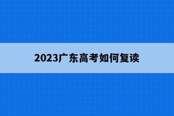 2023广东高考如何复读(2023广东高考复读生人数)