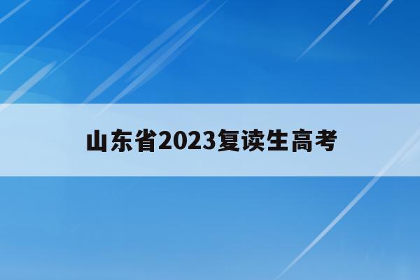 山东省2023复读生高考(山东省2023复读生高考政策)