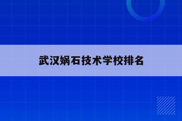 武汉娲石技术学校排名(武汉市娲石技术学院官网)