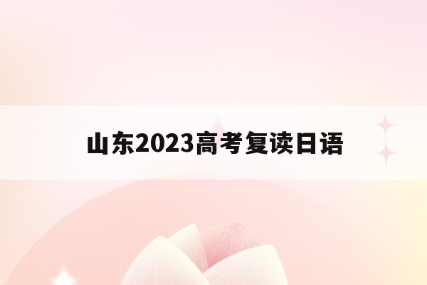 山东2023高考复读日语(山东2023高考复读日语分数线)