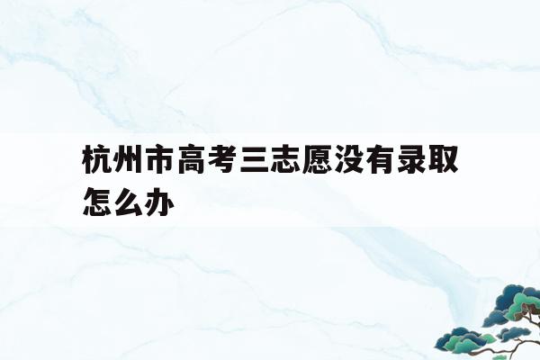 杭州市高考三志愿没有录取怎么办(杭州中考第二批志愿被录取不想去怎么办)