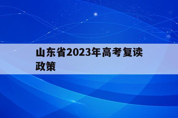 山东省2023年高考复读政策(山东省2023年高考复读政策是什么)