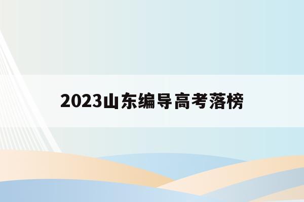 2023山东编导高考落榜(山东省2020高考编导录取分数线)