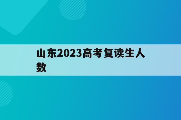 山东2023高考复读生人数(2021年山东省高考复读生人数)