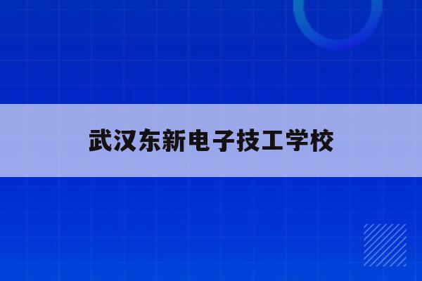 武汉东新电子技工学校(武汉东新电子技工学校成立于哪一年)