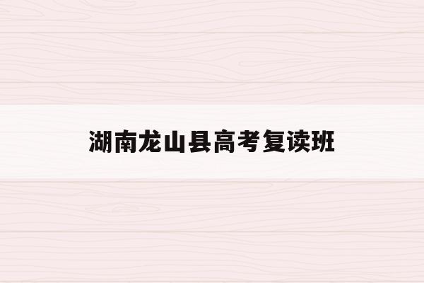 湖南龙山县高考复读班(湖南省龙山县2020年高考成绩单)