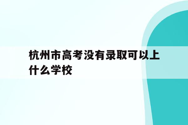 杭州市高考没有录取可以上什么学校(杭州市高考没有录取可以上什么学校呢)