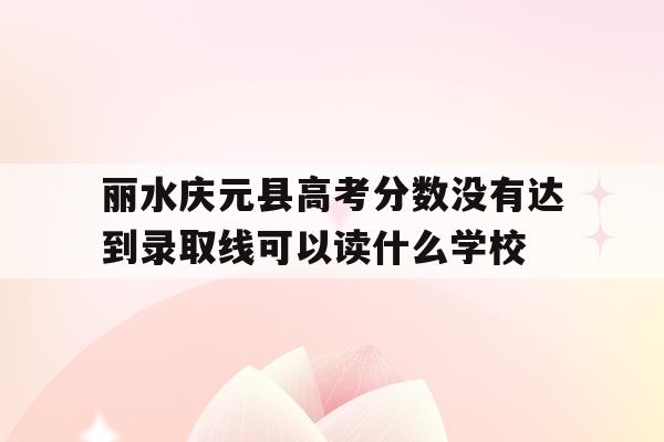 丽水庆元县高考分数没有达到录取线可以读什么学校的简单介绍