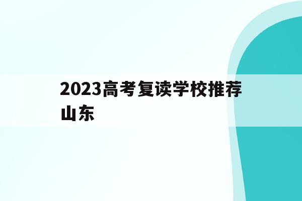 2023高考复读学校推荐山东(山东2022年复读高考政策的变化)