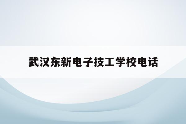 武汉东新电子技工学校电话(武汉东新技术开发区属于哪个区)