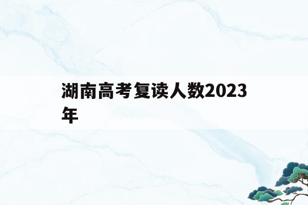 湖南高考复读人数2023年(湖南高考复读人数2023年多少)