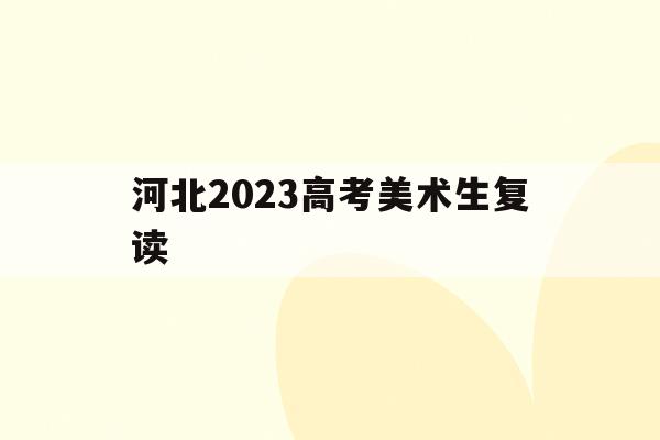 河北2023高考美术生复读(2020河北省美术高考录取原则)