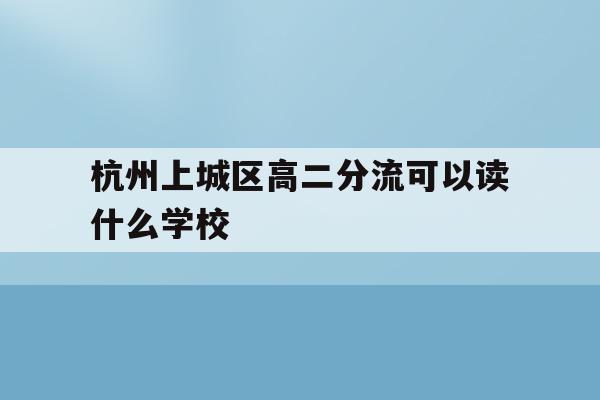 包含杭州上城区高二分流可以读什么学校的词条