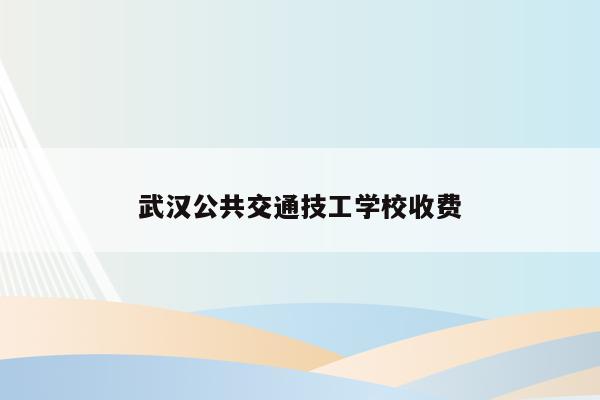 武汉公共交通技工学校收费（武汉公交驾校官网）