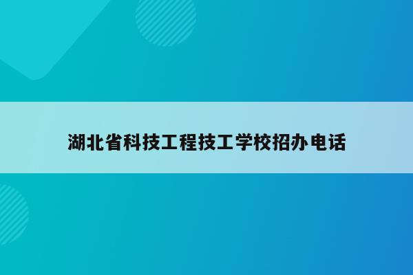 湖北省科技工程技工学校招办电话
