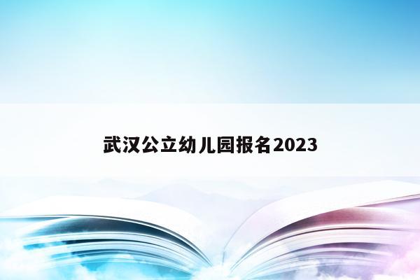 武汉公立幼儿园报名2023
