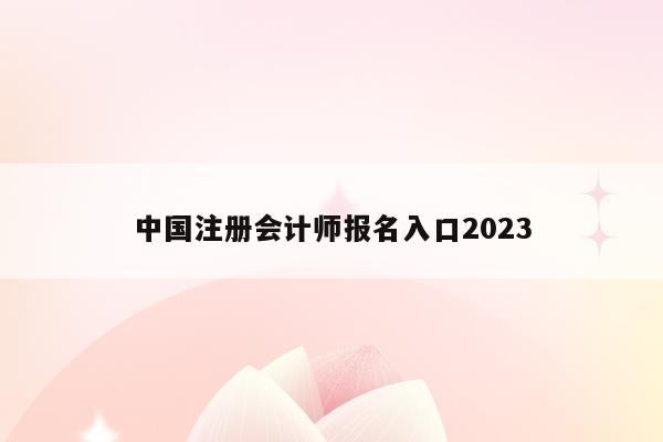 中国注册会计师报名入口2023