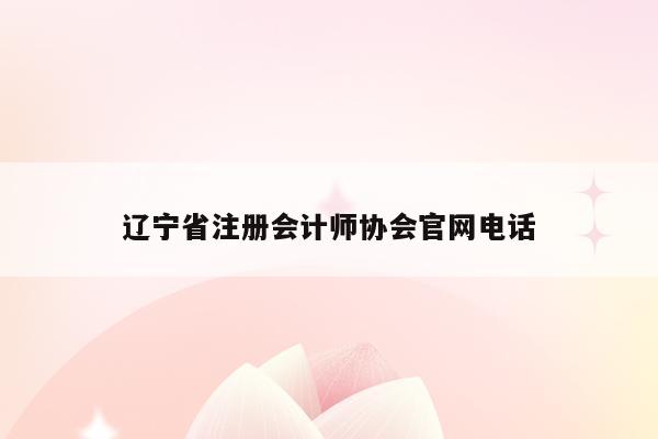 辽宁省注册会计师协会官网电话