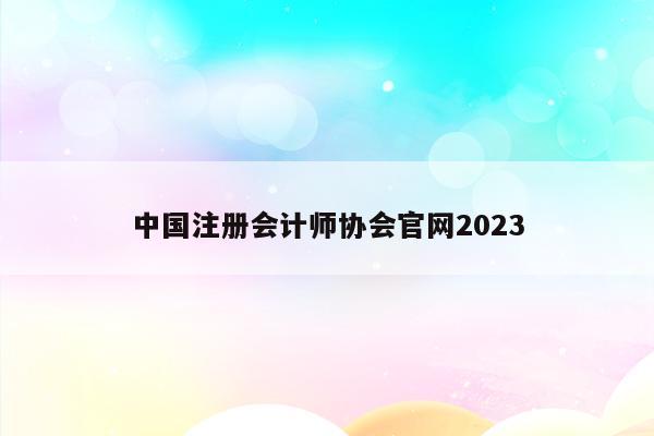 中国注册会计师协会官网2023