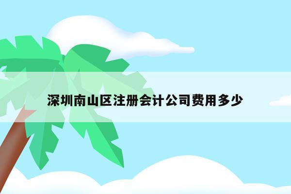 深圳南山区注册会计公司费用多少