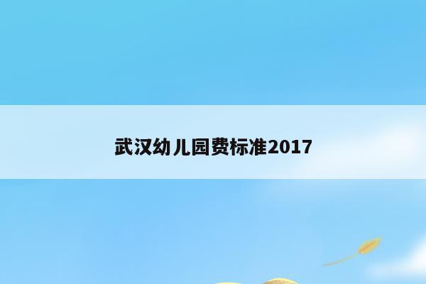 武汉幼儿园费标准2017