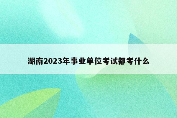 湖南2023年事业单位考试都考什么