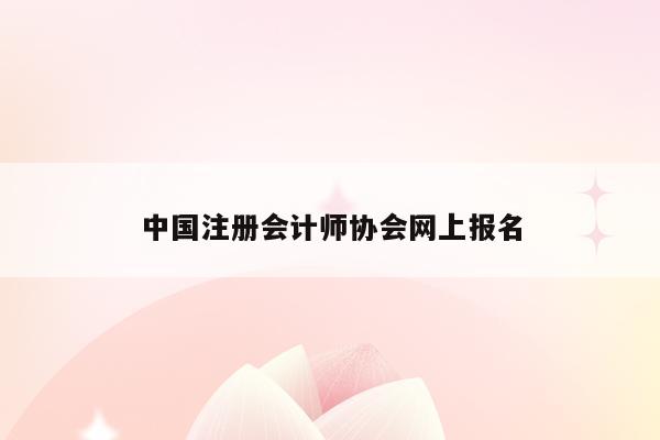 中国注册会计师协会网上报名