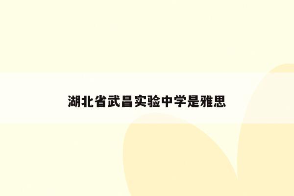 湖北省武昌实验中学是雅思